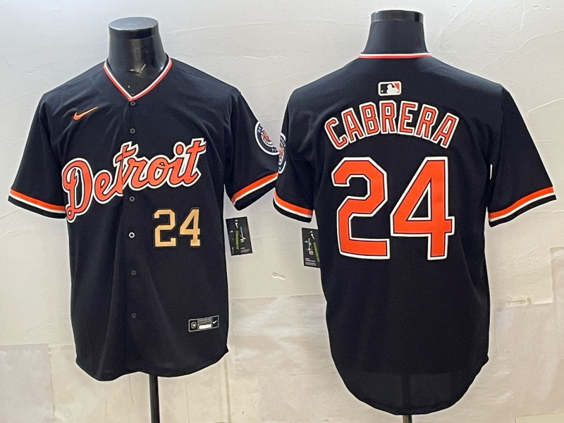 Men Detroit Tigers #24 Cabrera black Game Nike MLB Jersey 2026006->->MLB Jersey